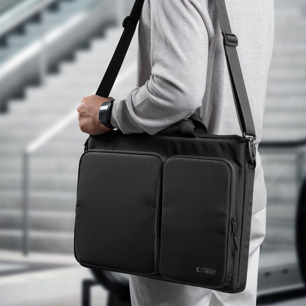 Torba na laptopa 17" na ramię, Tech-Protect Defender Bag, czarna